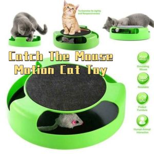PET Cat Toy Mouse Crazy Training Funny Toy Automatic Pet Kitten Toys Rotating Cat Turntable Educational Play Board
