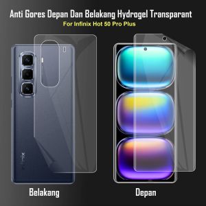 Anti Gores Depan Belakang Infinix Hot 50 60 60i 50i Pro Plus Pelindung Layar Body Belakang Transparant
