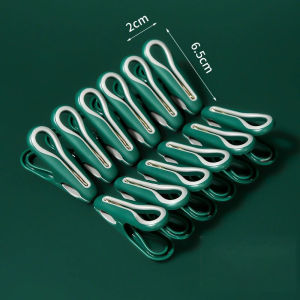 12Pcs Laundry Clothes Clips Windproof Clamps Clothes Pegs No Trace Design Household Cotton Quilt Hanger Fixed Organizer Supplies