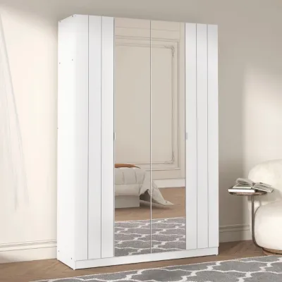 Luxe: Donna 4 Door Mirror Wardrobe | Storage Cabinet Organiser | Cupboard