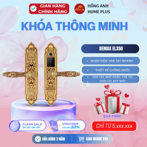 Khóa cửa tân cổ điển Demax EL350 European Gold Rose app ttlock wifi chính hãng công nghệ Đức cao cấp