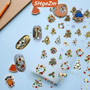[COD] SHgeZm Dễ Thương Giáng Sinh Phong Cách Đầy Màu Sắc Đèn Polka Dot Cây Giáng Sinh Nail Art Stickers Bow Nail Art In Dập Nổi Dán Nail Trang Trí Nội Thất