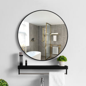 LZD  Aluminum Alloy round Mirror Wall Hanging Bathroom Mirror Modern Minimalist