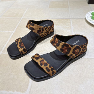 [Free Shipping] Stylish Open-Toe Sandals For Women 2026 Summer New Collection Fashionable Square-Toe Wedge Sandals