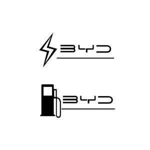 BYD Hybrid Gas Charge Sign Sticker for Full Electric Car Decal Warning Label Reminder Cars Stickers Ecar