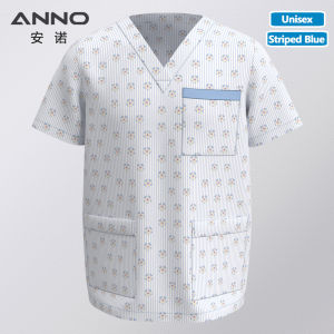 ANNO เสื้อสครับสำหรับเครื่องแบบพยาบาลคลินิกชายหญิงเสื้อคลุมพยาบาลชุดยูนิฟอร์มสุขาภิบาลเสื้อผ้าทางการแพทย์ของโรงพยาบาล