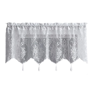 Elegant Short Curtain Net Curtain with Tasseled Lace Curtains for Home Decoration for Living Room Bedroom