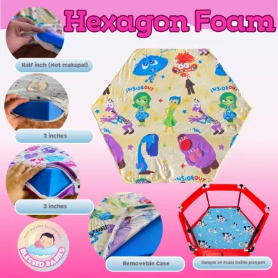 Blessed Babies foam 12&3 Inches for Hexagon Playpen (PLAYPEN NOT INCLUDED)