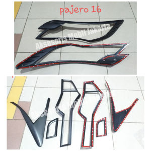 PAKET GARNISH HITAM DEPAN BELAKANG ALL NEW PAJERO 2016 2017 2018 2019 2020 2021/ LIST HITAM LAMPU DEPAN BELAKANG ALL NEW PAJERO 2016 2017 2018 2019 2020 2021