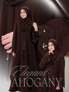 New Abaya dubai wanita Remaja Coklat Mahogany Bahan ceruty Mix Mutiara Payet Zalsa abaya Busana muslim Remaja Trend Masakini Ukuran M L XL XXL