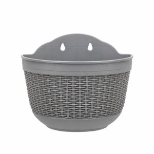 IFFINE Gắn trên tường Chậu cây giả mây Nhựa tổng hợp. Thiết kế treo Chậu trồng cây Sáng tạo Bán tròn Chậu hoa trang trí sân vườn. Dành cho cây mọng nước