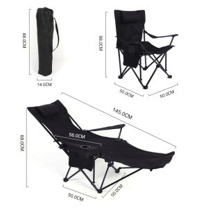 LOOGU Outdoor Portable Folding Lounge Chair Oxford Cloth High-Quality Sturdy Lunch Break Detachable Beach Camping Barbecue