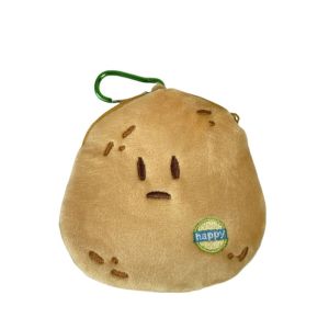 BEIBEI With Metal Buckle Potato Head Plush Coin Purse Cartoon Mini Potato Earphone Bag Bag Pendant Cute Potato Head Purse Bag Headphone Bag