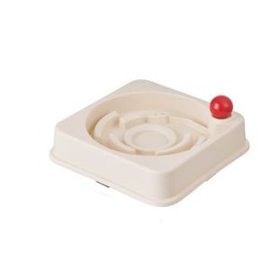 KGASBT ไม่ลื่น ชามป้อนอาหารแบบช้า ป้องกันการพลิกคว่ำ ป้องกันการกลืน ชามแมว เป็นมิตรกับสิ่งแวดล้อม พลาสติก จานให้อาหารสุนัข ที่ให้อาหารแมวแบบช้าๆ