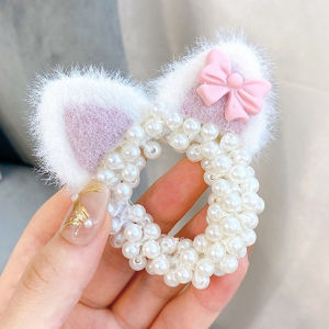 Zaman Now - Ikat Rambut Anak Lucu Motif Telinga Kucing Gaya Korea Import / Ikat Rambut Anak Gaya Korea / Ikat Rambut Mutiara Import