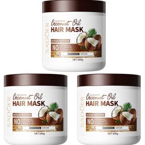 3Pcs SADOER Coconut hair mask Nourishing conditioner creamsilk treatment for rebonded 500g