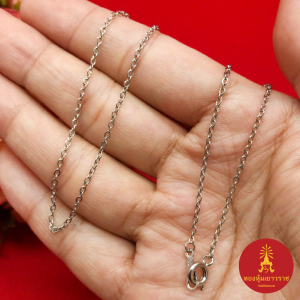สร้อยคอโรเดียมลายโซ่เล็ก ความยาว 16 นิ้ว  ตะขอสปริง ใส่ในชีวิตประจำวันได้ แฟชั่น ลายห่วง ใช้ได้ทุกโอกาส พร้อมส่ง