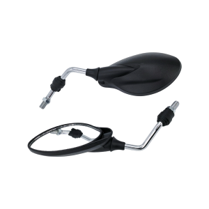 Motorcycle Rearview Mirror 360° Rotatable HD Mirror for Scooter/Electric Bike Black/Silver