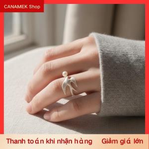 CS Tối Giản Có Thể Điều Chỉnh Bay Chim Ngọc Trai Mở Vòng Cho Phụ Nữ Bạn Gái Món Quà Thanh Lịch Hàng Ngày Đồ Trang Sức