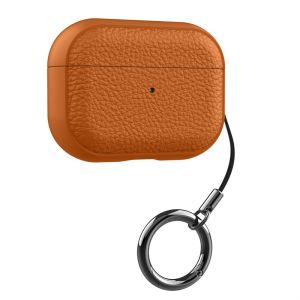 Leather Grain Case for Airpods Pro 2 AirPods 3 Wireless Bluetooth Earphone Protective Cover Anti-lost Hanging Rope Strap Headphone Accessories with Hook