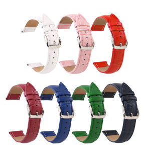 Aotelayer 12 14 16 17 18 19 20 21 22 24mm width New Colorful Bamboo pattern leather pin buckle Watch Bracelet Belt Woman Watchbands Genuine Leather Strap Flat head universal Watch Bands