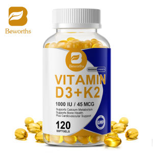 BEWORTHS Viên nang Vitamin D3K2 để tăng cường hấp thụ canxi Sức khỏe của xương & khớp Tăng cường khả năng miễn dịch Hỗ trợ sức khỏe tim mạch