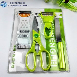 SKY E-COMMERCE CO.Ltd COD Kitchen 4-Piece Scissors Peeler Scraper Fruit Knife 4 in 1 Multifunctional Chicken Bone Scissors