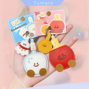 Tumato Dễ thương phim hoạt hình da vợt dây đeo Mặt dây chuyền Keychain Kawaii mô phỏng cầu lông bóng bàn ba lô trang trí phụ kiện