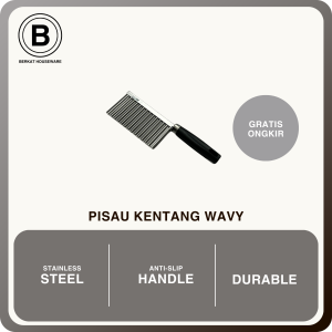 Pisau Kentang Tebal 8 inci Pisau Acar Stainless Steel Anti Karat Wavy Potato Knife