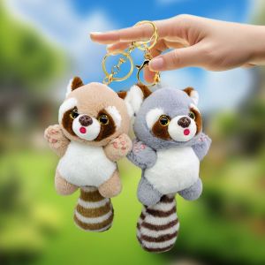 RIN9353 Raccoon Raccoon Plush Keychain Stuffed Animals Plush Raccoon Plush Pendant Hanging Ornament Cute Stuffed Animal Keyring Backpack Pendant