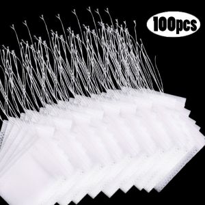 100pcs Biodegradable Tea Filter Bags / Safe & Natural Material Disposable Tea Filter Bags / Empty Cotton Drawstring Seal Filter Tea Bags / Disposable Filter Bags