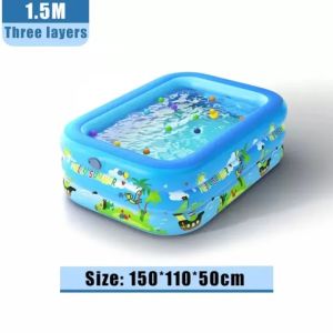 Inflatable Swimming Pool for kids and family Portable outdoor 3-layer thickened rectangular swimming pool