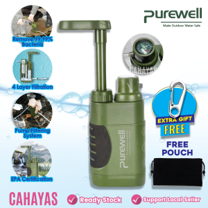 [New] Purewell Portable Water Filter Pump Purifier - Outdoor Hiking Camping Equipment Emergency Survival Tools