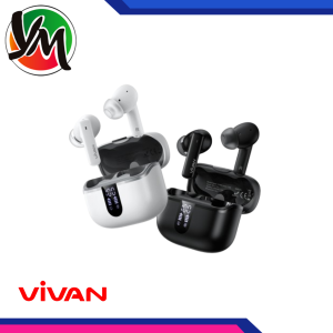 HANDSFREE BLUETOOTH VIVAN T100E TWS Earphone Bluetooth 5.3 DEEP BASS ANC ENC Garansi 1 Tahun