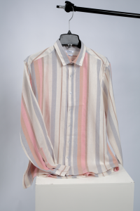 Áo Sơ Mi Nam Cổ Tàu Dugarco Vải Linen Dài Tay Họa Tiết Kẻ To Dáng Casual Style Hàn Quốc 238SM21045