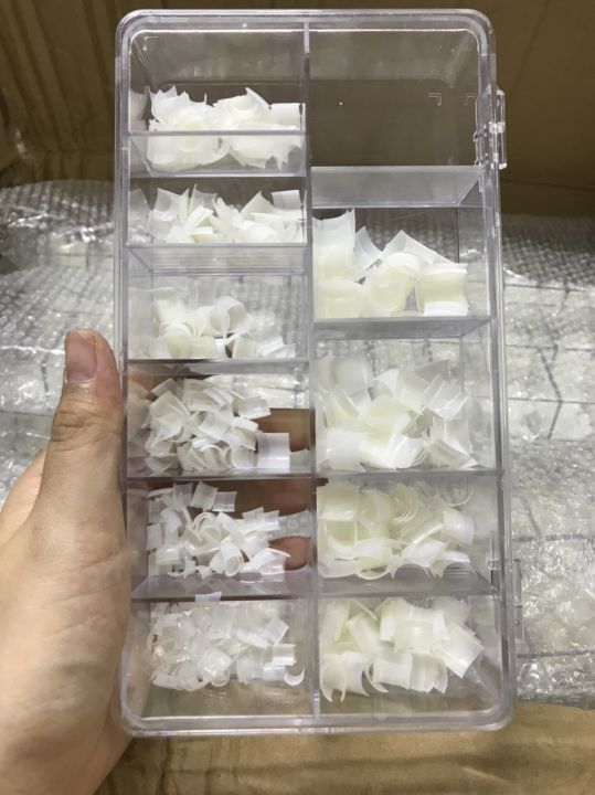 Móng nối chân dành cho đắp bột/gel - Hộp 500 móng đủ size từ 0-9 MOON NAIL