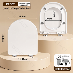Premium Toilet Seat Cover White Heavy Duty PP Material Silent Soft Close Universal WC Bowl