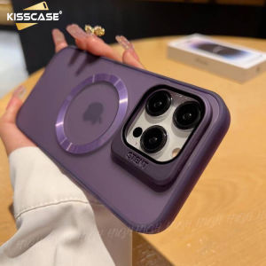 KISSCASE Invisible Bracket Magsafe Suction Case For iPhone15 14ProMax Mobile Phone Case With Lens Film Skin-Feeling Matte PC Frosted Hard Case For Apple15 Pro Max 14 Plus 13 12 11