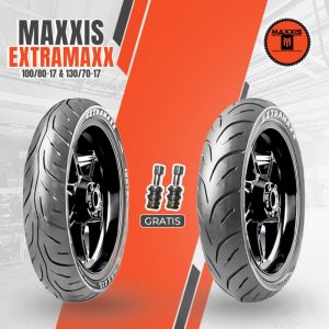 Paket Ban Motor Sport MAXXIS EXTRAMAXX 100/80 + 130/70 Ring 17 Tubeles