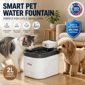 Automatic 2L Cat Water Fountain - Wireless Design with Motion Sensor Rechargeable Drinker
