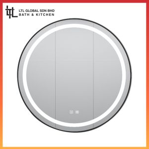 Bathroom Mirror LED/Bedroom Mirror LED Light Mirror Round Anti-Fog Mirror 50CM/60CM Touch Screen Button