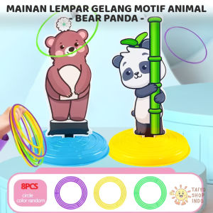 TAIYO Mainan Lempar Gelang Motif Animal Ring Toys Edukasi Ketangkasan Anak Karakter Kartun Funny Interesting