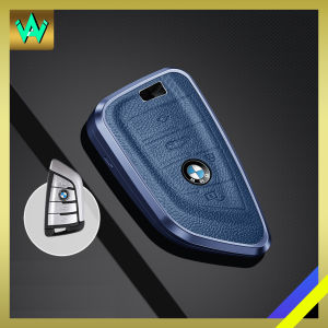 BMW Aluminium Alloy Genuine Leather Car Key Cover 3 5 7 Series X1 X3 X3 X5 X6 320i 330i 340i 520i 530i 730i 740i