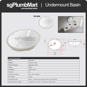 Rubine x sgPlumbMart NUE 47 NUE 53 NUE 61 NUE R46 NUE R58 Undermount Ceramic Basin Toilet Bathroom Basin Under Mount