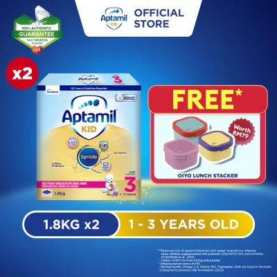 [VALUE TWIN PACK] Aptamil KID Step 3 Growing Up Formula 1 - 3 years 1.8KG X 2 (Susu Milk Powder 奶粉)
