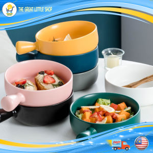 Nordic Handle Baking Bowl Ceramic Soup Noodle Bowl 北欧陶瓷创意手柄圆碗汤面碗烘培烤碗