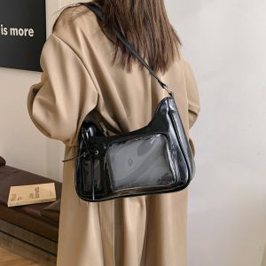 78YUANFF ดีไอวาย กระเป๋าสะพายไหล่ JK โลลิต้า ฮาราจูกุ กระเป๋าเพรพพี้ น่ารักน่ารักๆ สไตล์วิทยาลัย กระเป๋าใส ITA สำหรับผู้หญิง