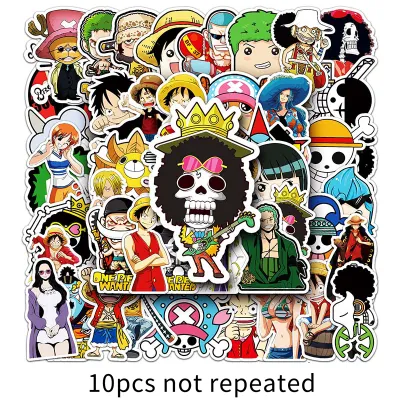 50pcs One Piece Graffiti Waterproof Sticker Laptop Bicycle Skateboard Guitar Decorative Sticker