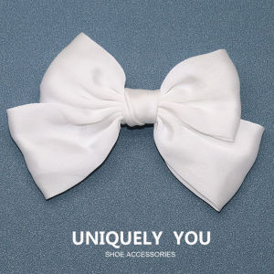 Metal jibbitz charm Shoe Buckle Shoe Accessories Silver Diamond Bow Fashion Decorative Buckle