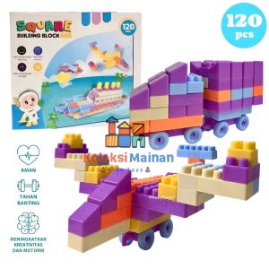 Mainan Edukasi Anak DIY Building Block Brick Balok Susun 120 Pcs Puzzle Blok Besar Bongkar Pasang